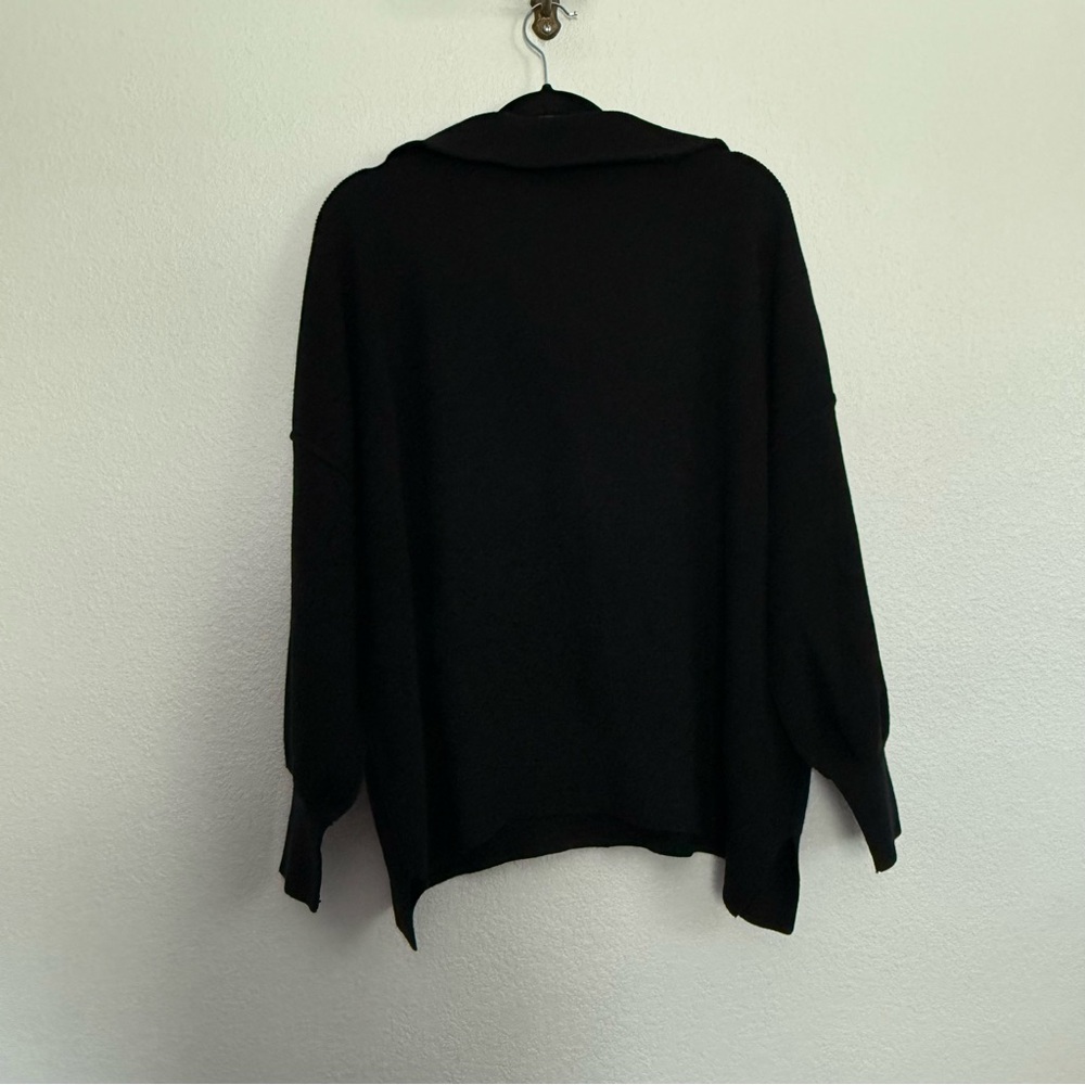 Lillusory Thick Ribbed Knit 1/4 Zip Pullover Sweater in Black - Picture 5 of 5